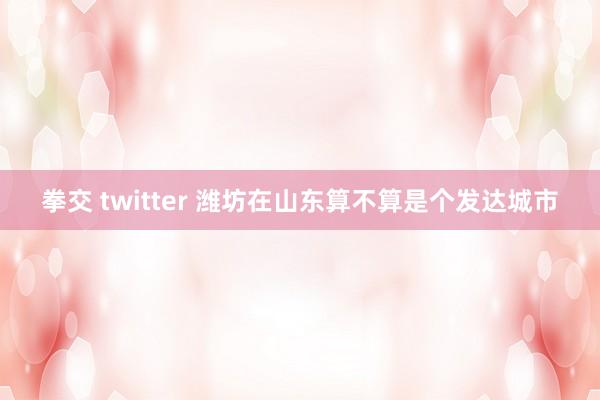 拳交 twitter 潍坊在山东算不算是个发达城市