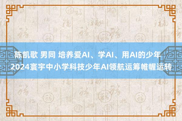 陈凯歌 男同 培养爱AI、学AI、用AI的少年   2024寰宇中小学科技少年AI领航运筹帷幄运转